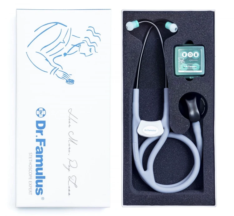 Dr. Famulus DR 680 D-czarny Stetoskop następnej generacji, Strojenie Fine Tune, Internistyczny, Kardiologiczny