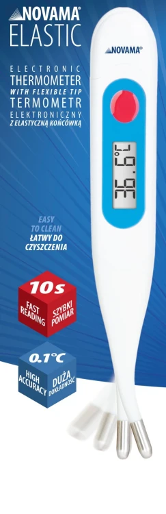 NOVAMA Elastic Termometr elektroniczny 10 sek wodoodporny z elastyczną końcówką