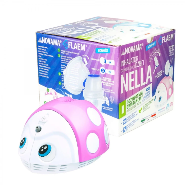 NOVAMA Nella by Flaem Inhalator do nebulizacji dzieci z dożywotnią gwarancją