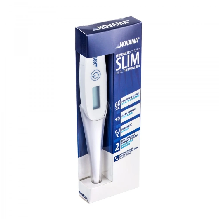 NOVAMA SLIM Termometr elektroniczny nowej generacji z alarmem gorączki