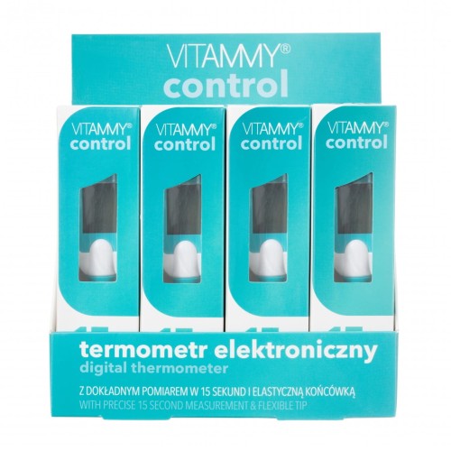 VITAMMY CONTROL Termometr elektroniczny z dużym ekranem i elastyczną końcówką