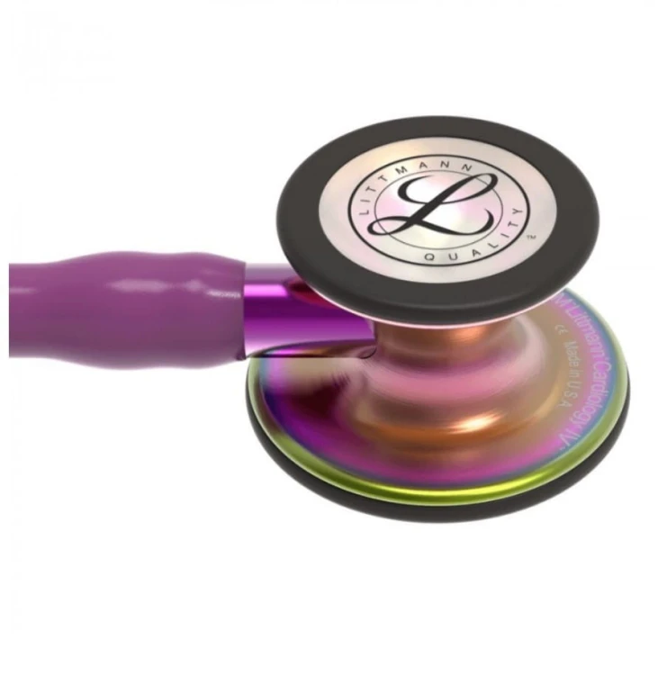 Stetoskop Littmann Cardiology IV 6205 Stetoskopkardiologiczny Rainbow-Finish, przewód śliwkowy,lira czarna,trzonek fioletowy