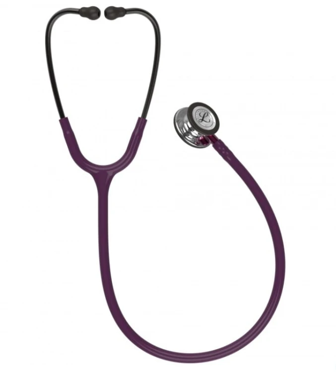 Stetoskop Littmann Classic III 5960 Stetoskop internistyczny Mirror-Finish, przewód śliwkowy, trzonek różowy, lira smoke