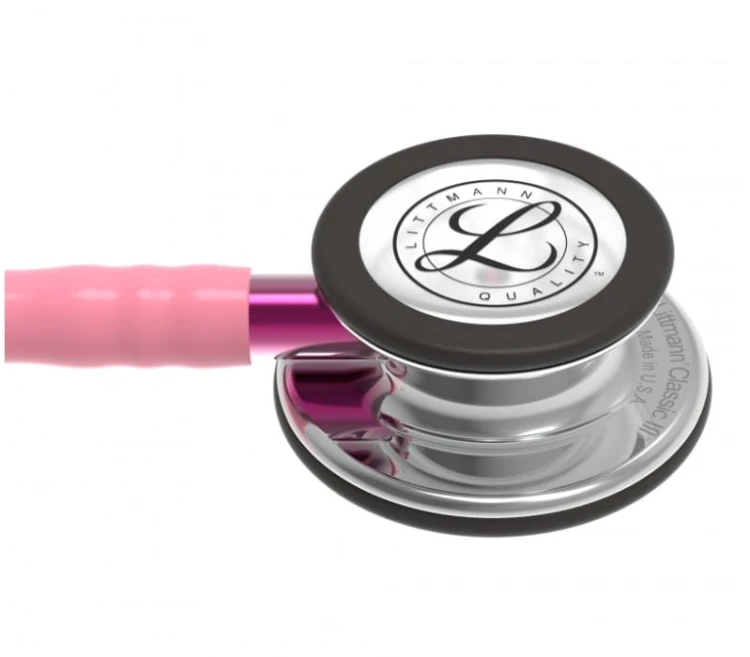 Stetoskop Littmann Classic III 5962 Stetoskop Littmann Classic III, Mirror-Finish, przewód różowy, trzonek różowy, lira smoke