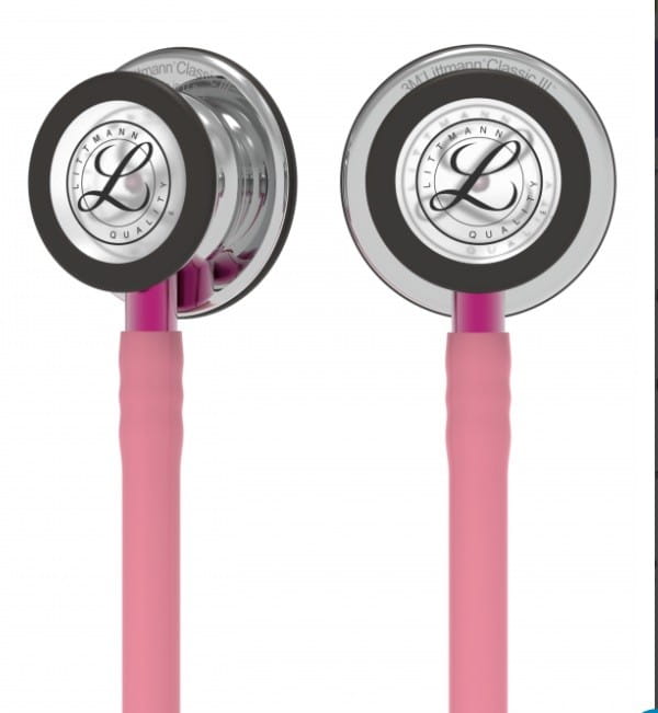 Stetoskop Littmann Classic III 5962 Stetoskop Littmann Classic III, Mirror-Finish, przewód różowy, trzonek różowy, lira smoke