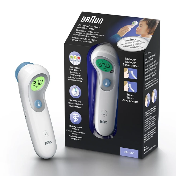 BRAUN BNT300 Termometr bezdotykowy i dotykowy do czoła