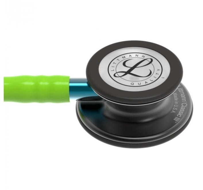 Stetoskop Littmann Classic III 5875 Stetoskop internistyczny Smoke, przewód limonkowy, lira smoke trzonek niebieski