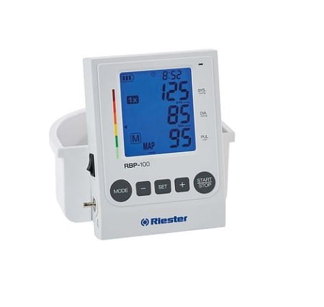 Riester RBP-100 - biurkowy 1740 Ciśnieniomierz elektroniczny wer. biurkowa, z koszem i 2 mankiet. do dezyn. (roz. M i L/XL)