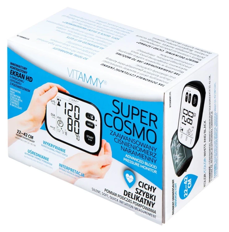 VITAMMY Super Cosmo White and Black Ciśnieniomierz naramienny 22- 42 cm z IHB i podświetleniem