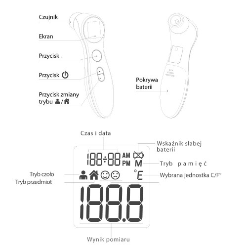 VITAMMY Zoom Termometr Elektroniczny Bezkontaktowy