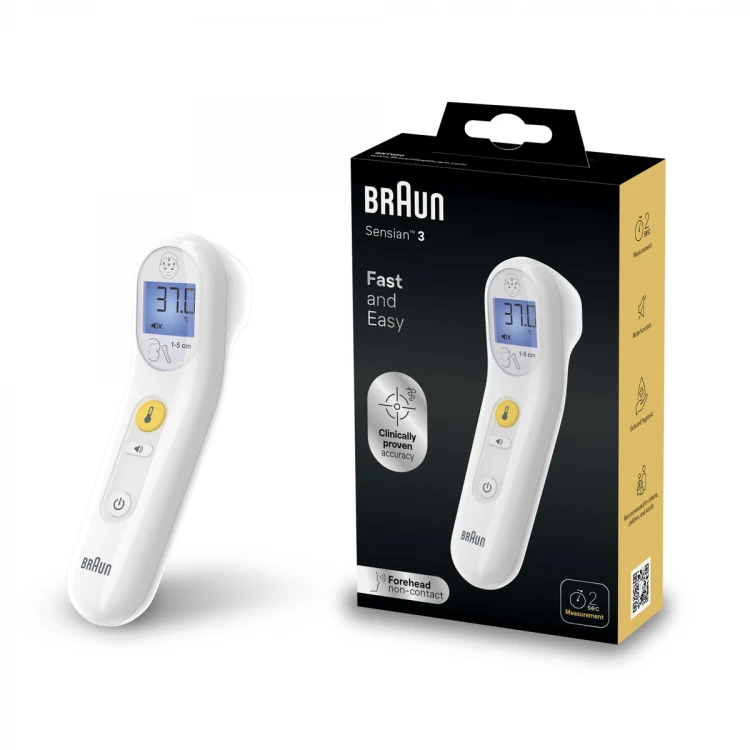 BRAUN Sensian 3  BNT050EE Termometr bezdotykowy do czoła, kliniczna dokładność