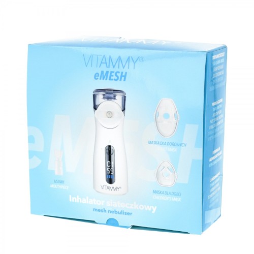 VITAMMY eMESH Inhalator siateczkowy, maska dla dzieci i dorosłych, wyświetlacz