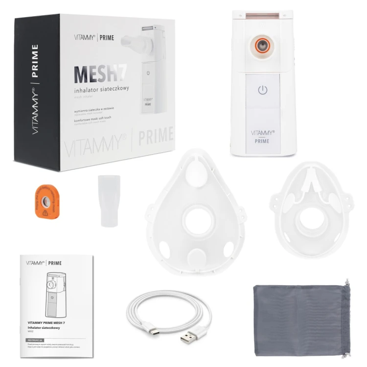VITAMMY PRIME MESH 7 Inhalator siateczkowy z wymienną siateczką i szybką nebulizacją