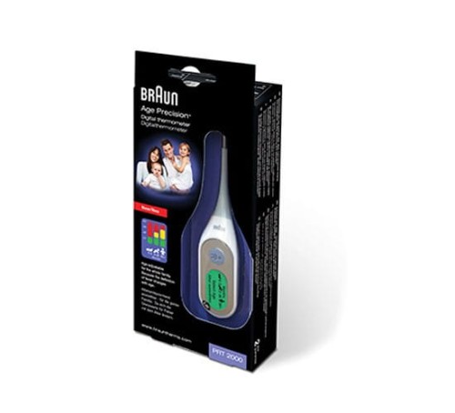 Braun PRT2000 Termometr elektroniczny 8 sek z elastyczną końcówką i Age Precision