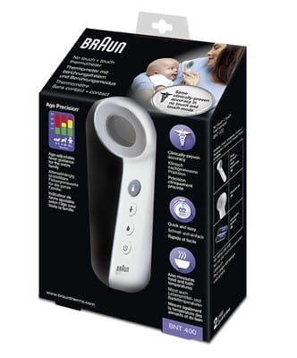 Braun No Touch + touch BNT400  Termometr bezdotykowy do czoła 5w1 z Age Precision